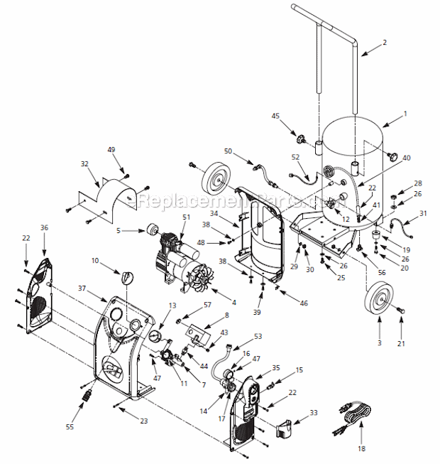 Page A Diagram and Parts List for HM700099  Campbell Hausfeld Compressor